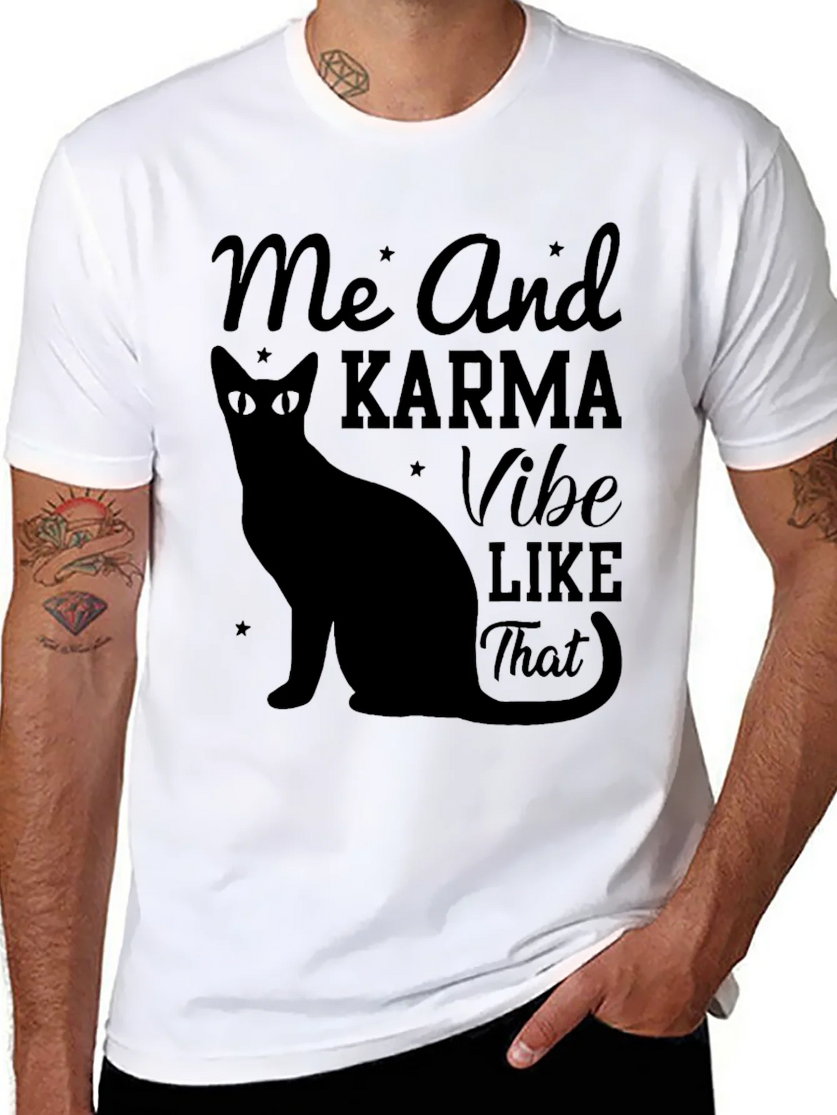 Karma Vibe Black Cat Graphic T-Shirt product image 7