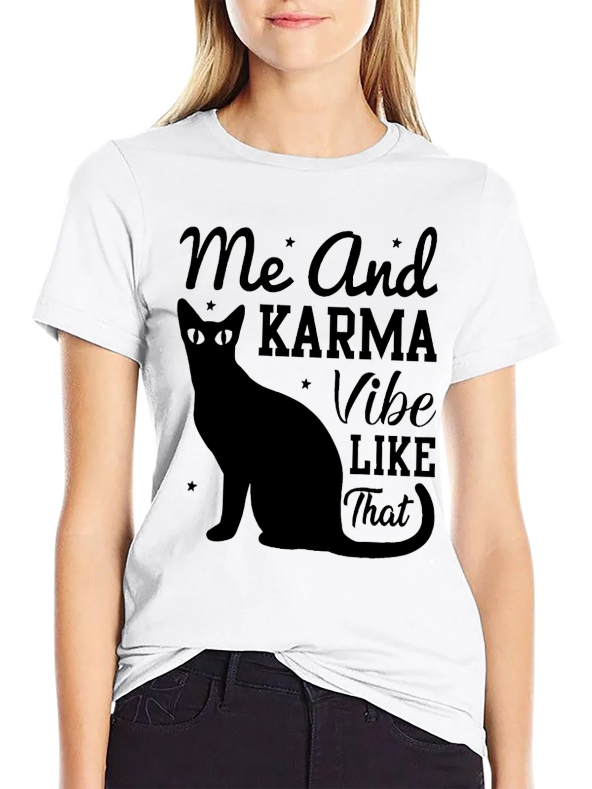 Karma Vibe Black Cat Graphic T-Shirt product image 8
