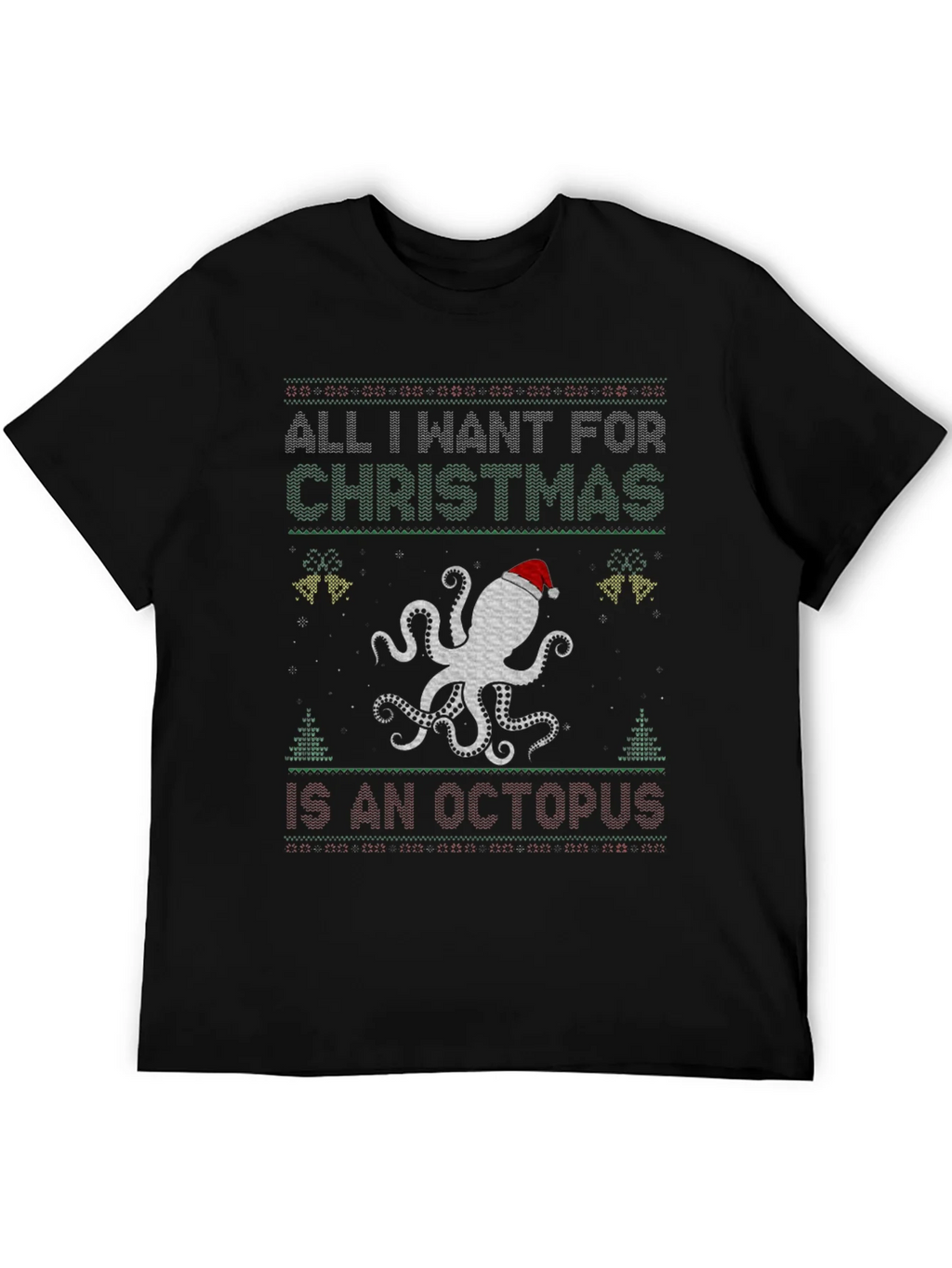 Octopus Christmas Ugly Sweater T-Shirt
