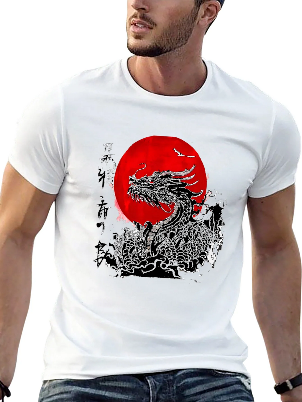 Dragon & Rising Sun Graphic T-Shirt product image 12