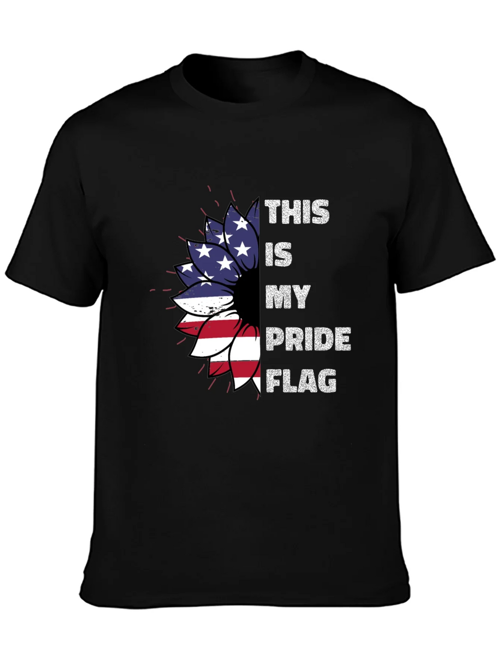 Patriotic Pride Flag Sunflower T-Shirt product image 3