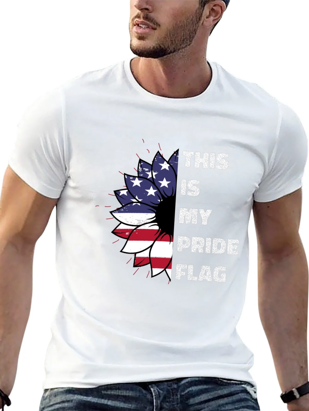 Patriotic Pride Flag Sunflower T-Shirt product image 10