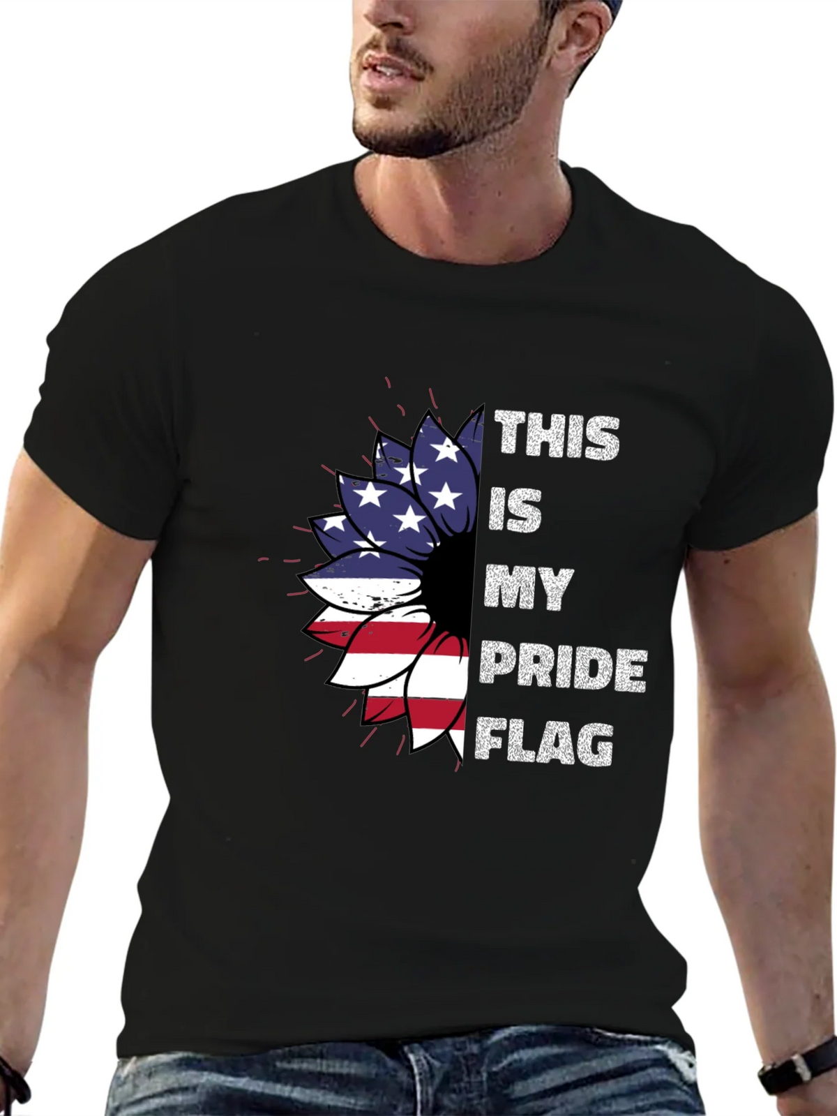 Patriotic Pride Flag Sunflower T-Shirt product image 6