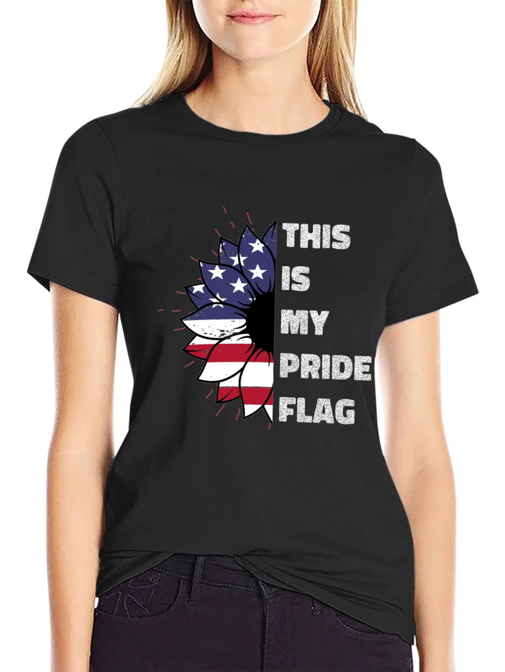 Patriotic Pride Flag Sunflower T-Shirt product image 2