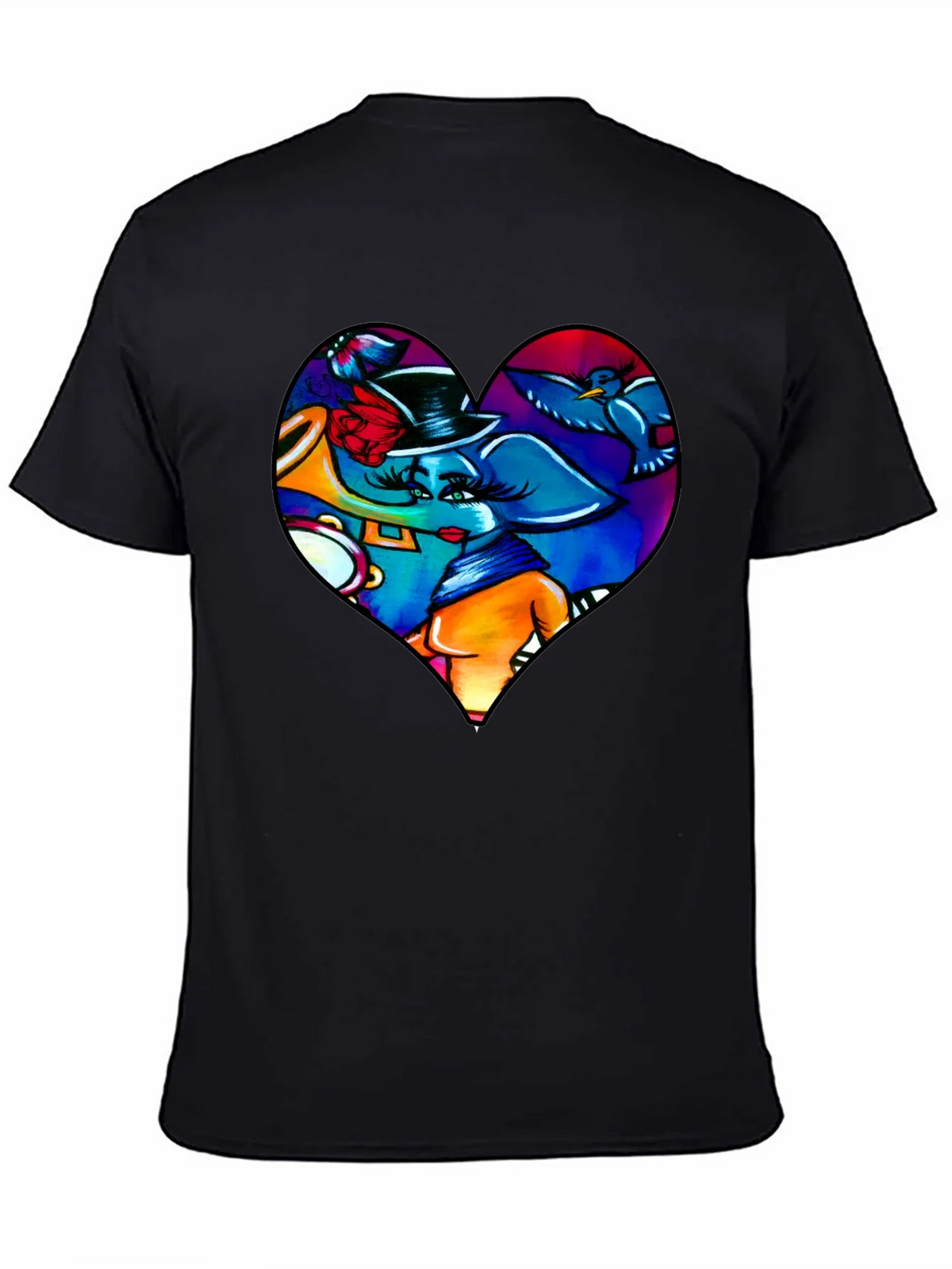 Heart Elephant Music Lover T-Shirt product image 4