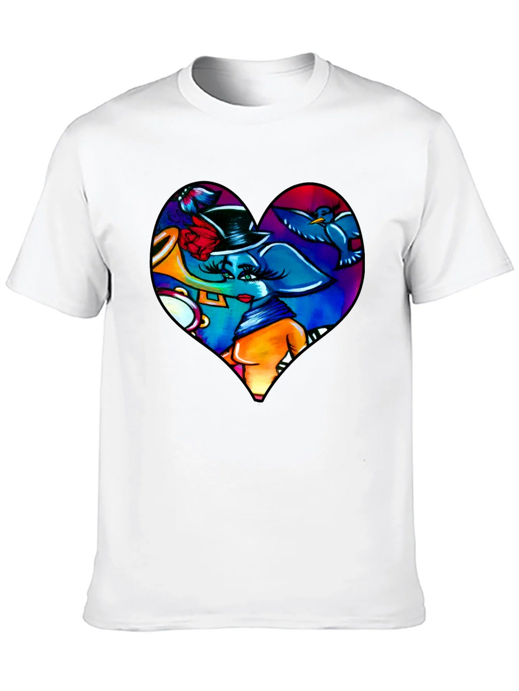 Heart Elephant Music Lover T-Shirt product image 9
