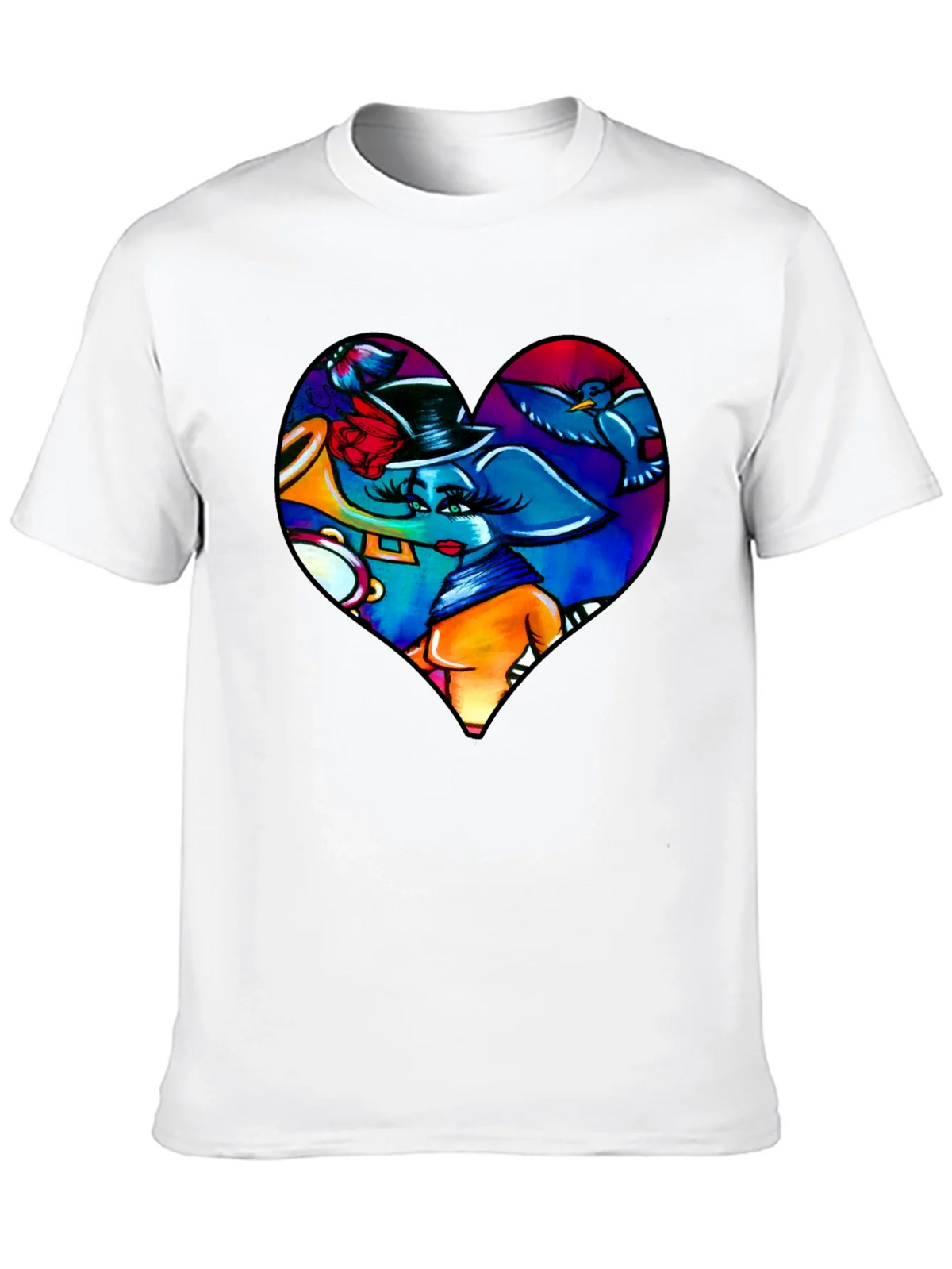 Heart Elephant Music Lover T-Shirt product image 9