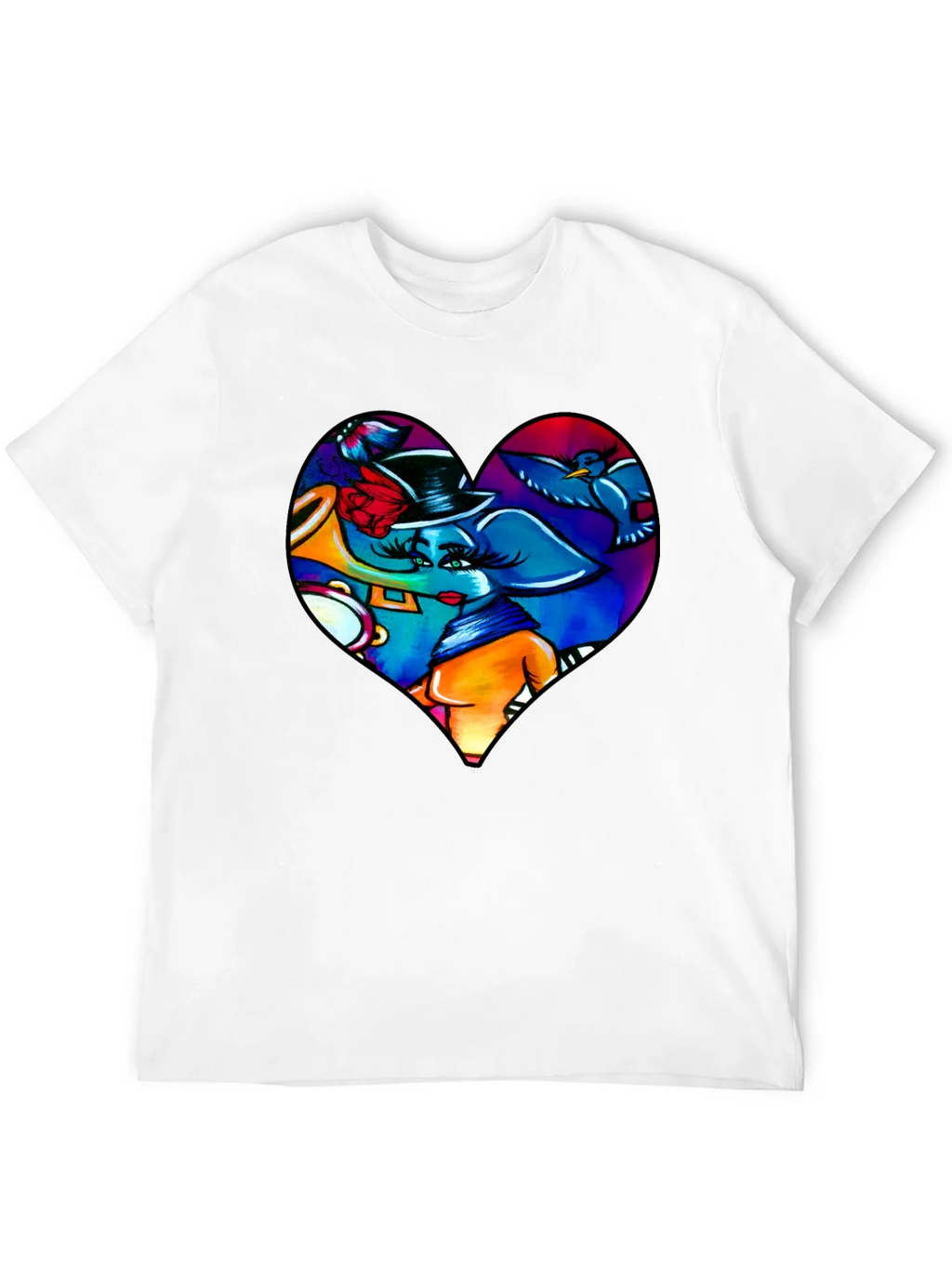 Heart Elephant Music Lover T-Shirt product image 11