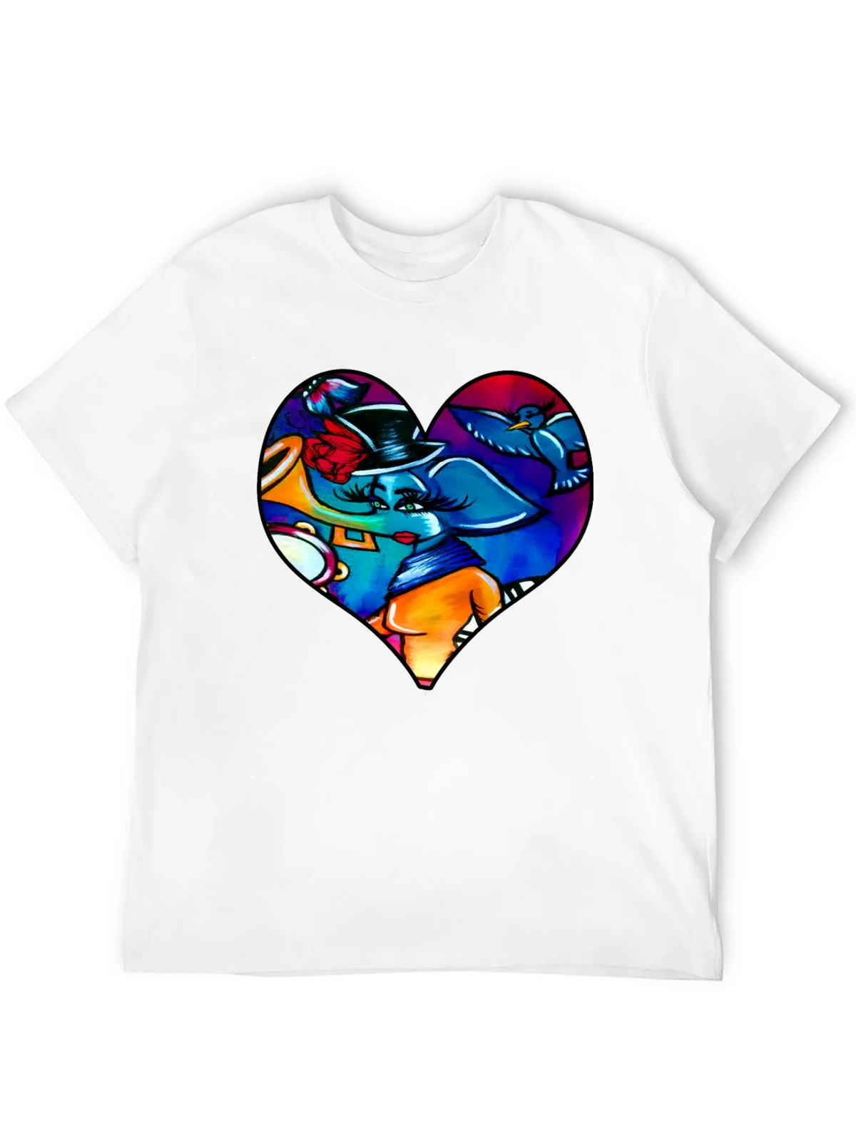Heart Elephant Music Lover T-Shirt product image 11