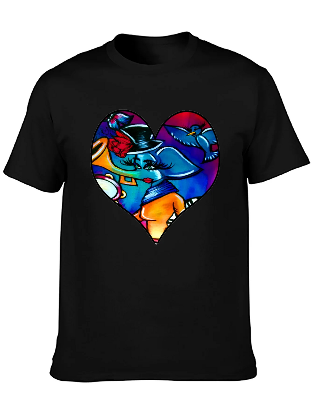Heart Elephant Music Lover T-Shirt product image 3