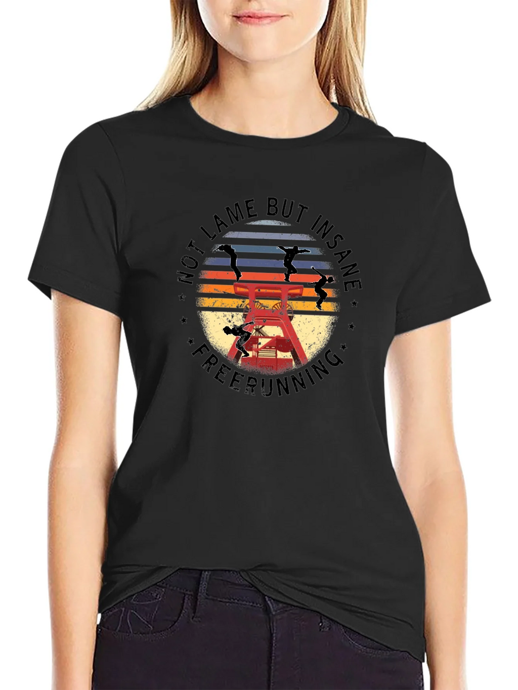 Not Lame But Insane Freerunning Black T-Shirt product image 2