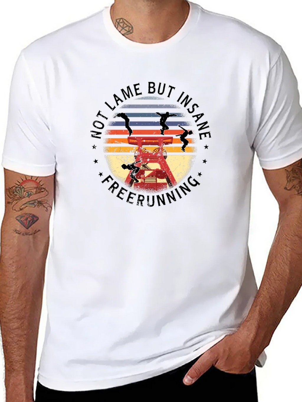 Not Lame But Insane Freerunning Black T-Shirt product image 7