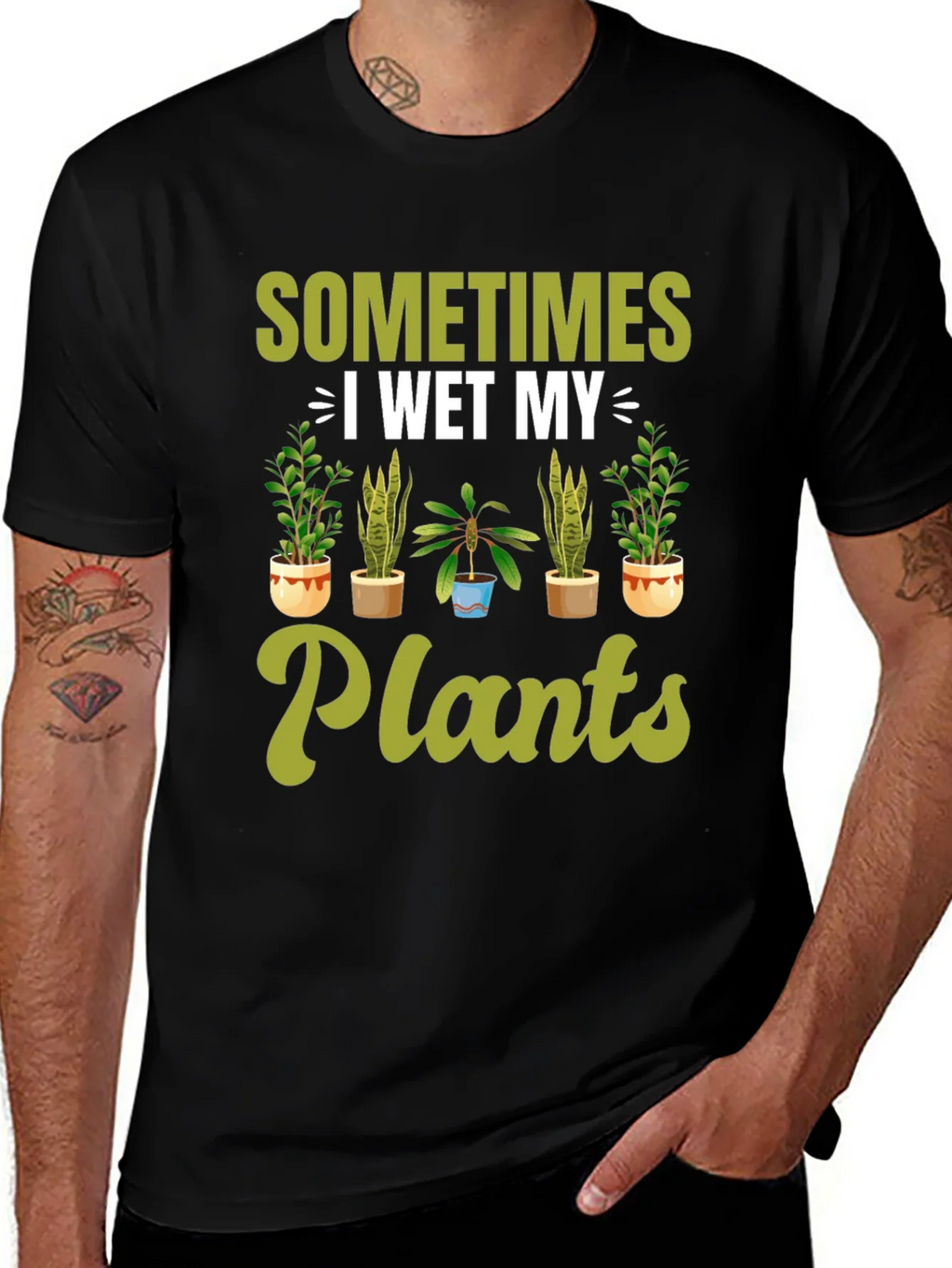 Funny I Wet My Plants Gardening T-Shirt product image 1