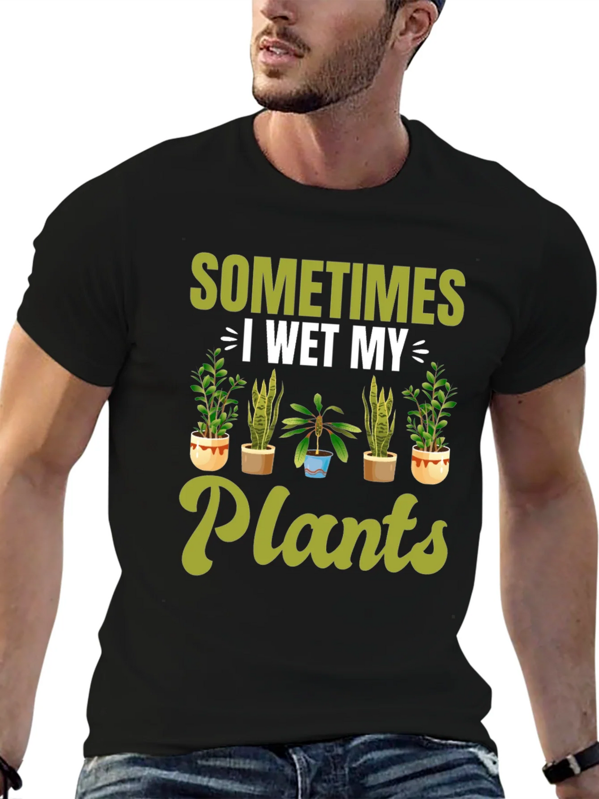 Funny I Wet My Plants Gardening T-Shirt product image 6