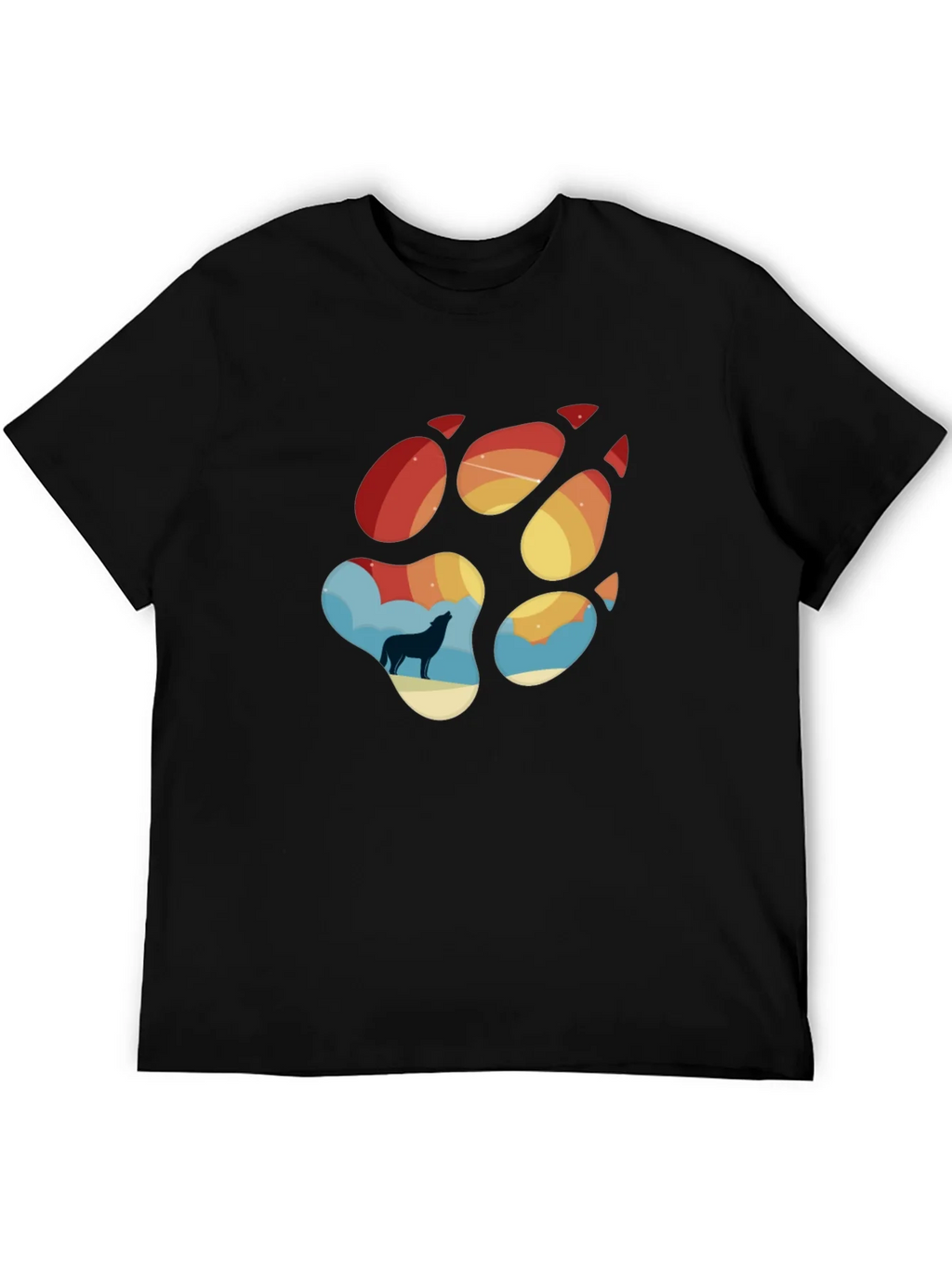 Wolf Paw Print T-Shirt - Mens Black Tee product image 4