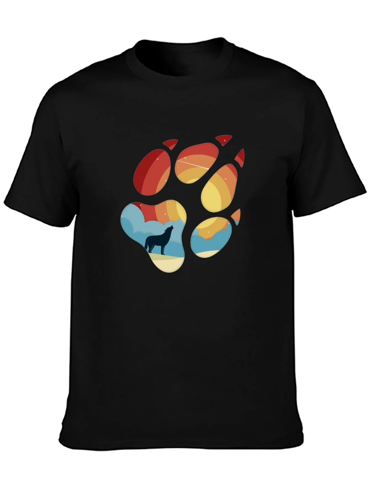 Wolf Paw Print T-Shirt - Mens Black Tee product image 3