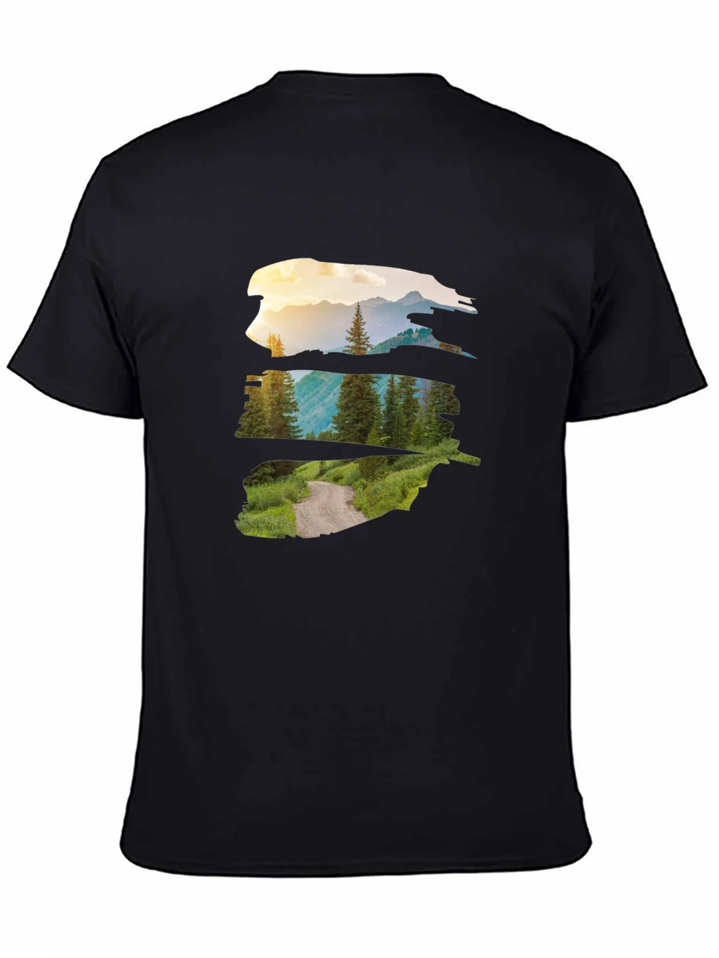 Nature Vista Graphic Tee - Black Crew Neck product image 4