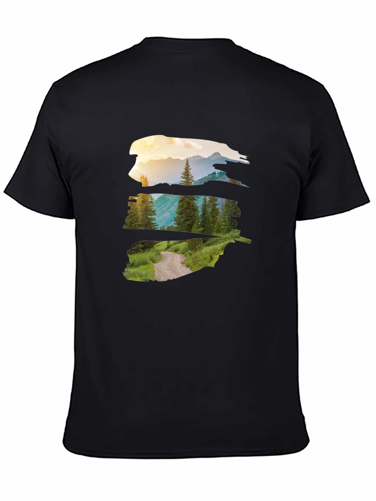 Nature Vista Graphic Tee - Black Crew Neck product image 4