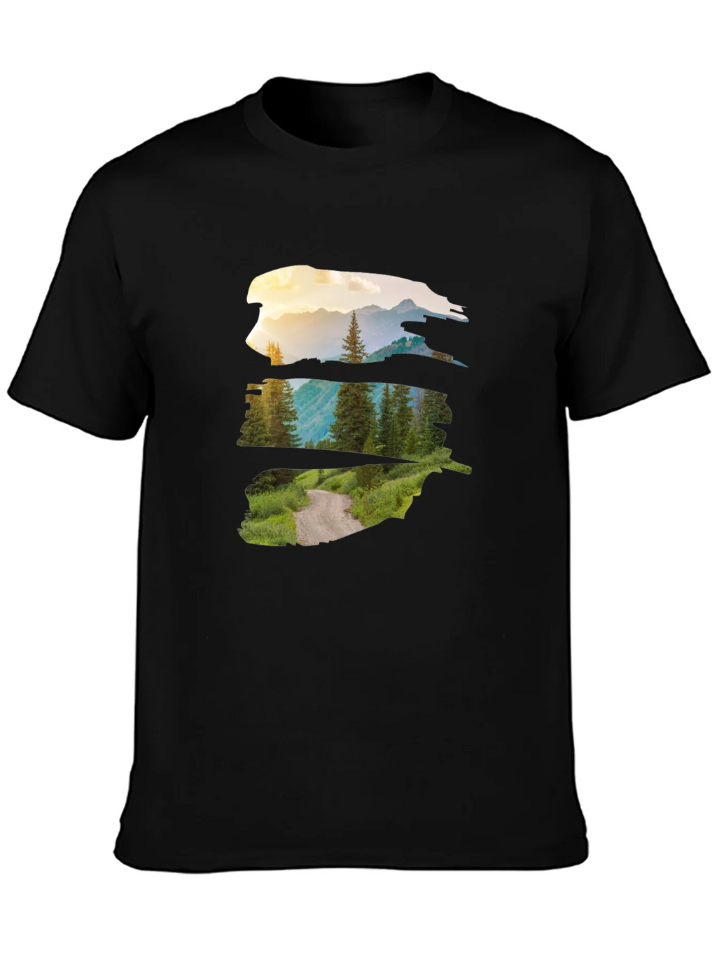 Nature Vista Graphic Tee - Black Crew Neck product image 3
