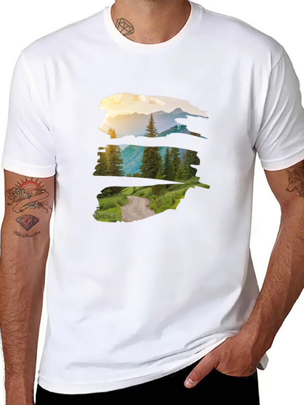 Nature Vista Graphic Tee - Black Crew Neck product image 7