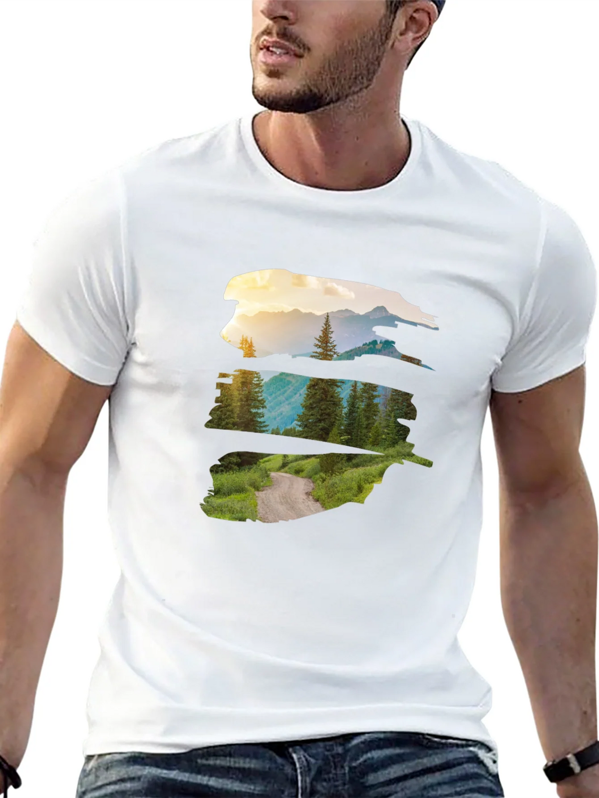 Nature Vista Graphic Tee - Black Crew Neck product image 12
