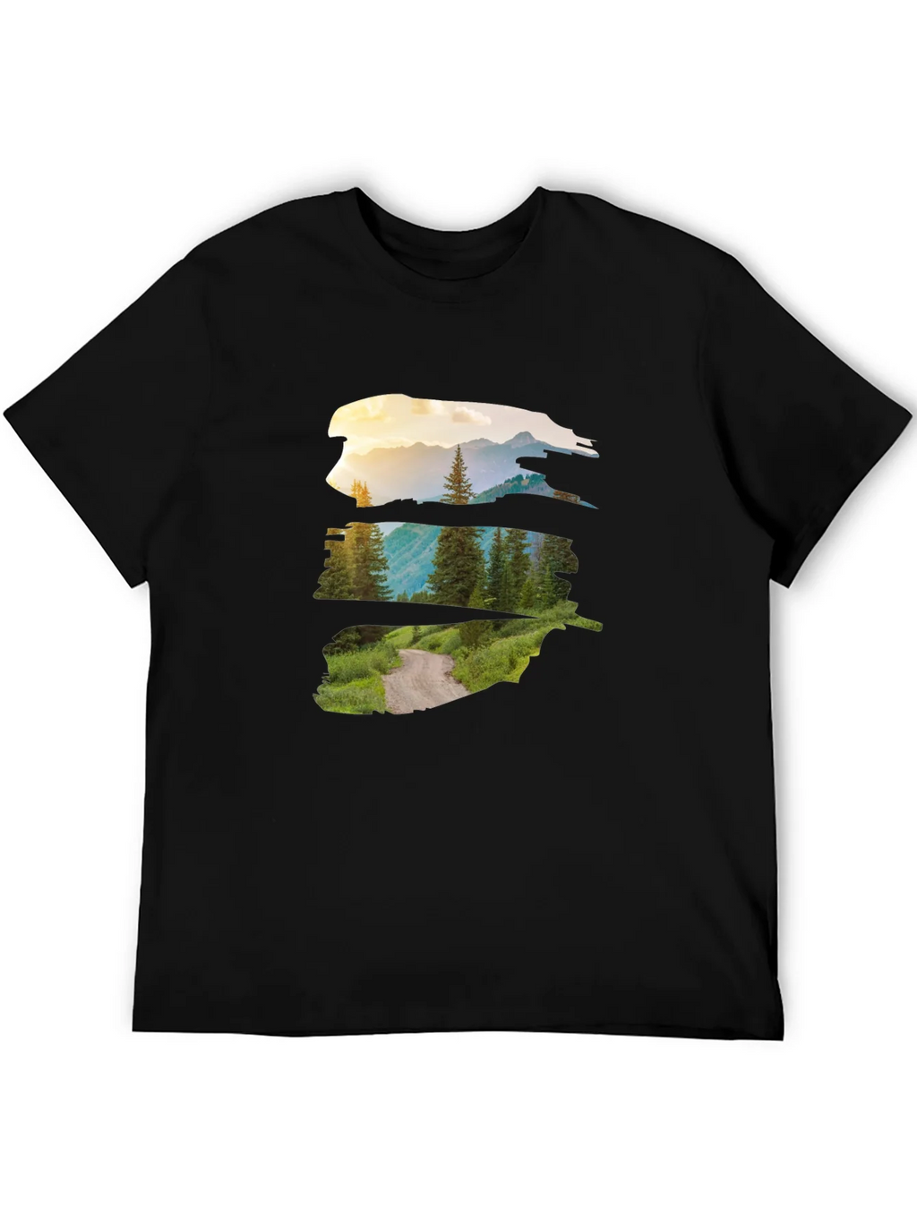 Nature Vista Graphic Tee - Black Crew Neck product image 5