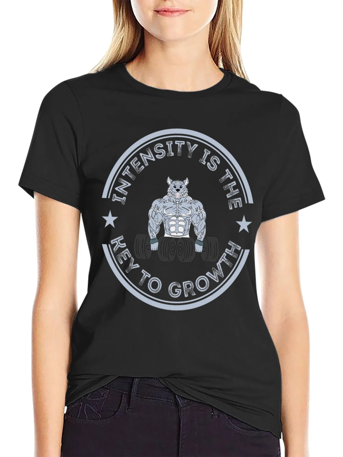 Intensity Wolf Graphic T-Shirt for Fitness Enthusiasts product image 2