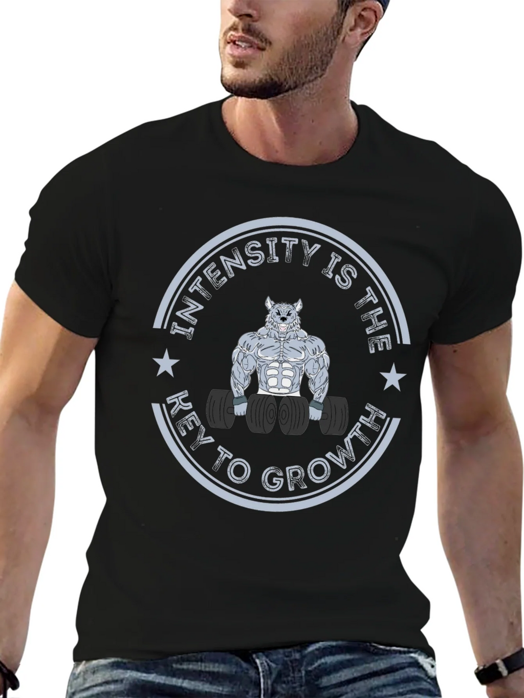 Intensity Wolf Graphic T-Shirt for Fitness Enthusiasts product image 6