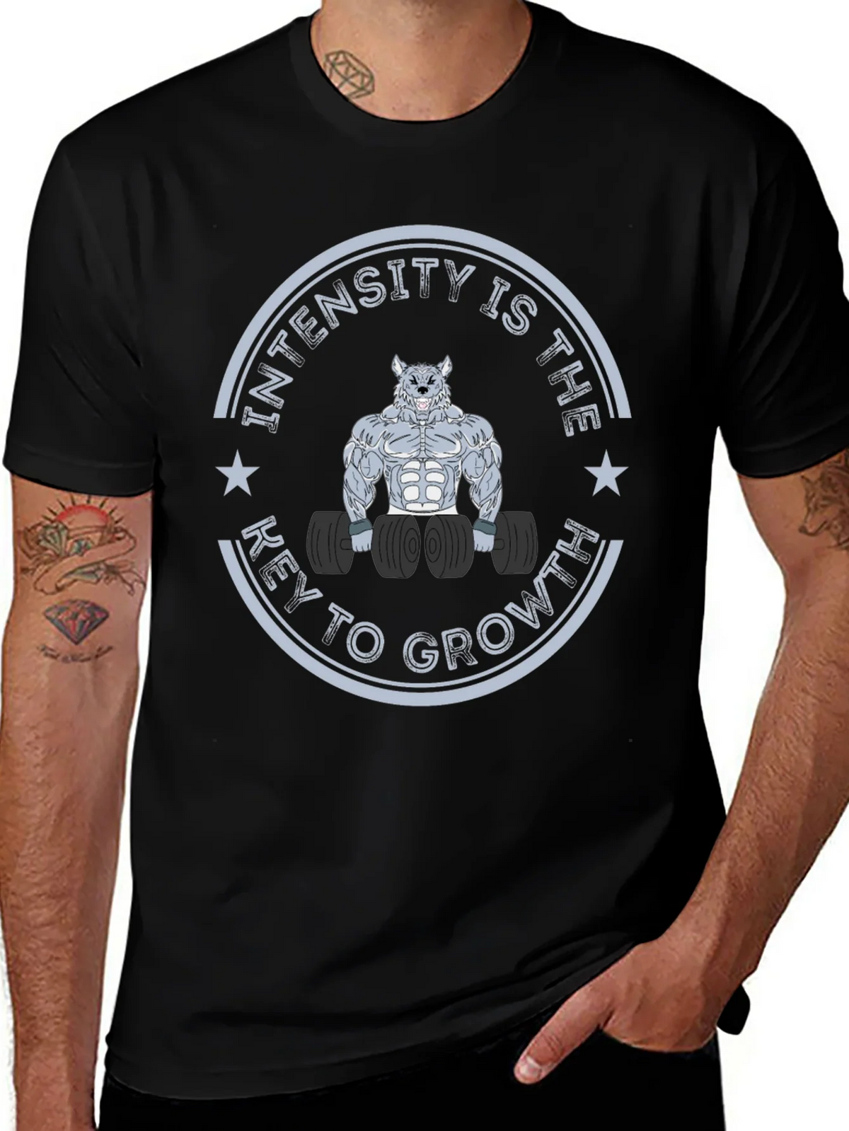 Intensity Wolf Graphic T-Shirt for Fitness Enthusiasts product image 1