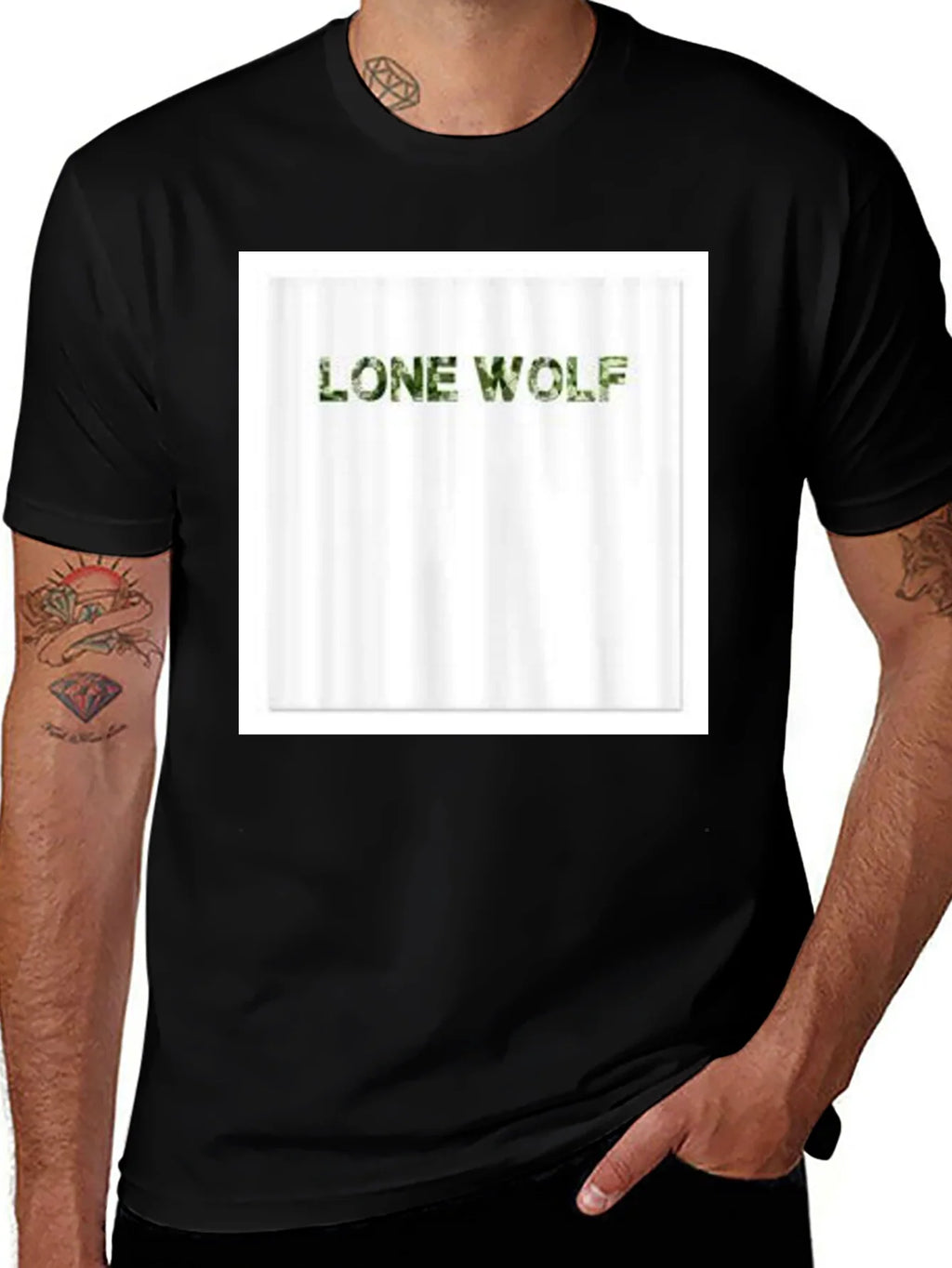Lone Wolf Camo Tee - Mens Black T-Shirt product image 1