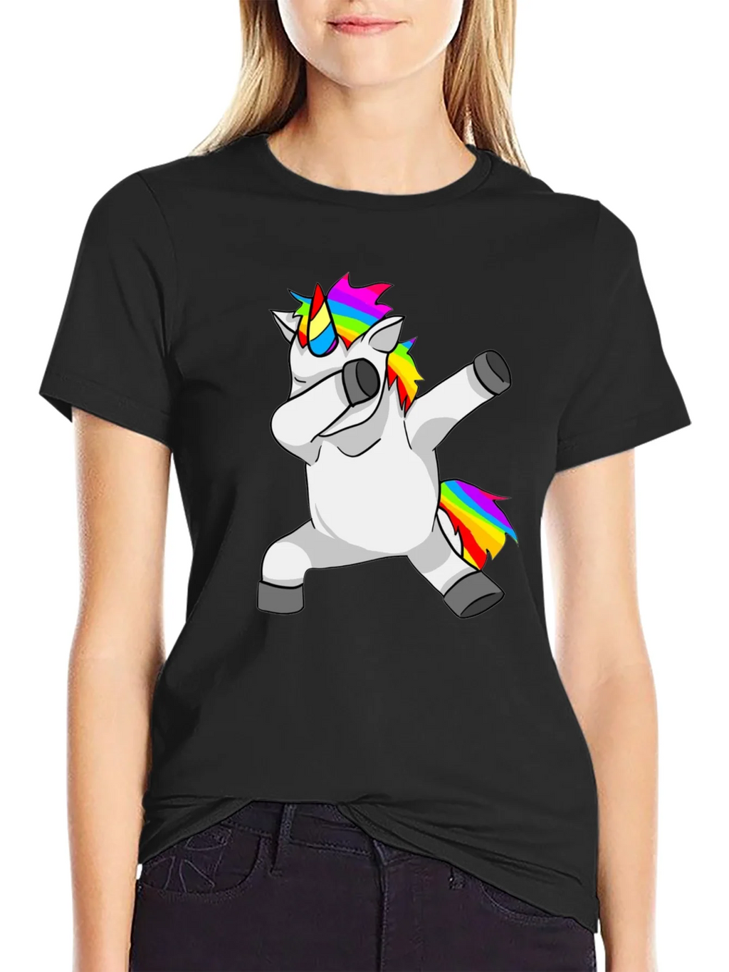 Dabbing Unicorn Graphic Tee - Black T-Shirt product image 2