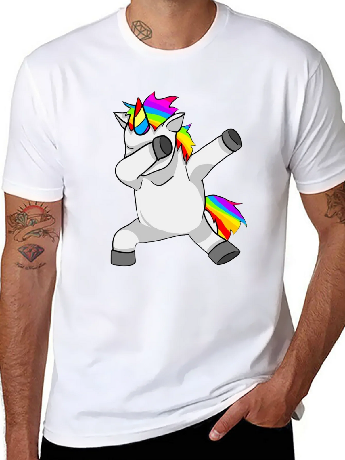 Dabbing Unicorn Graphic Tee - Black T-Shirt product image 7