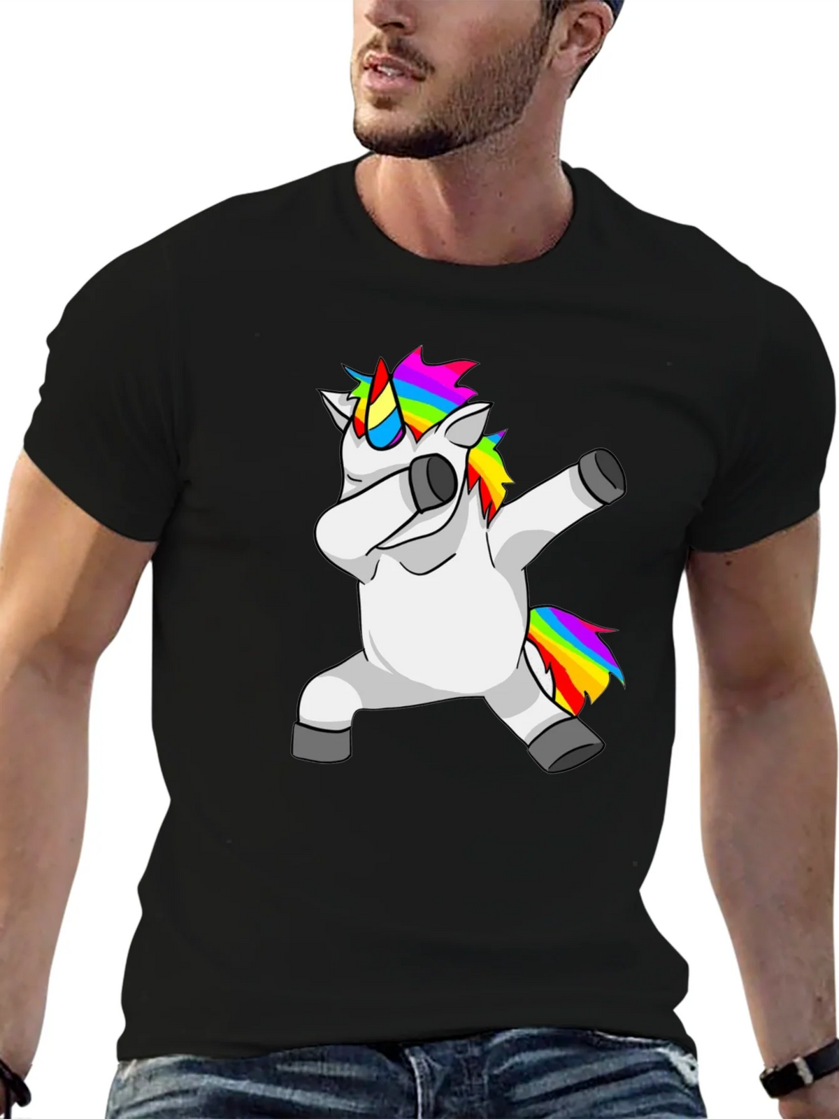 Dabbing Unicorn Graphic Tee - Black T-Shirt product image 6