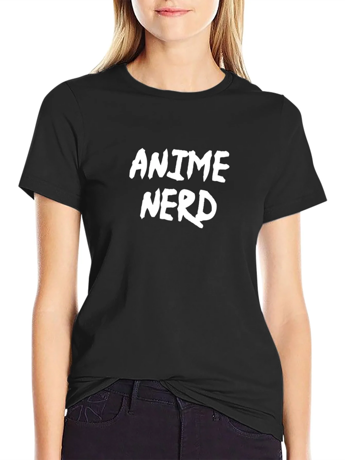 Anime Nerd T-Shirt - Black Cotton Blend Graphic Tee product image 2