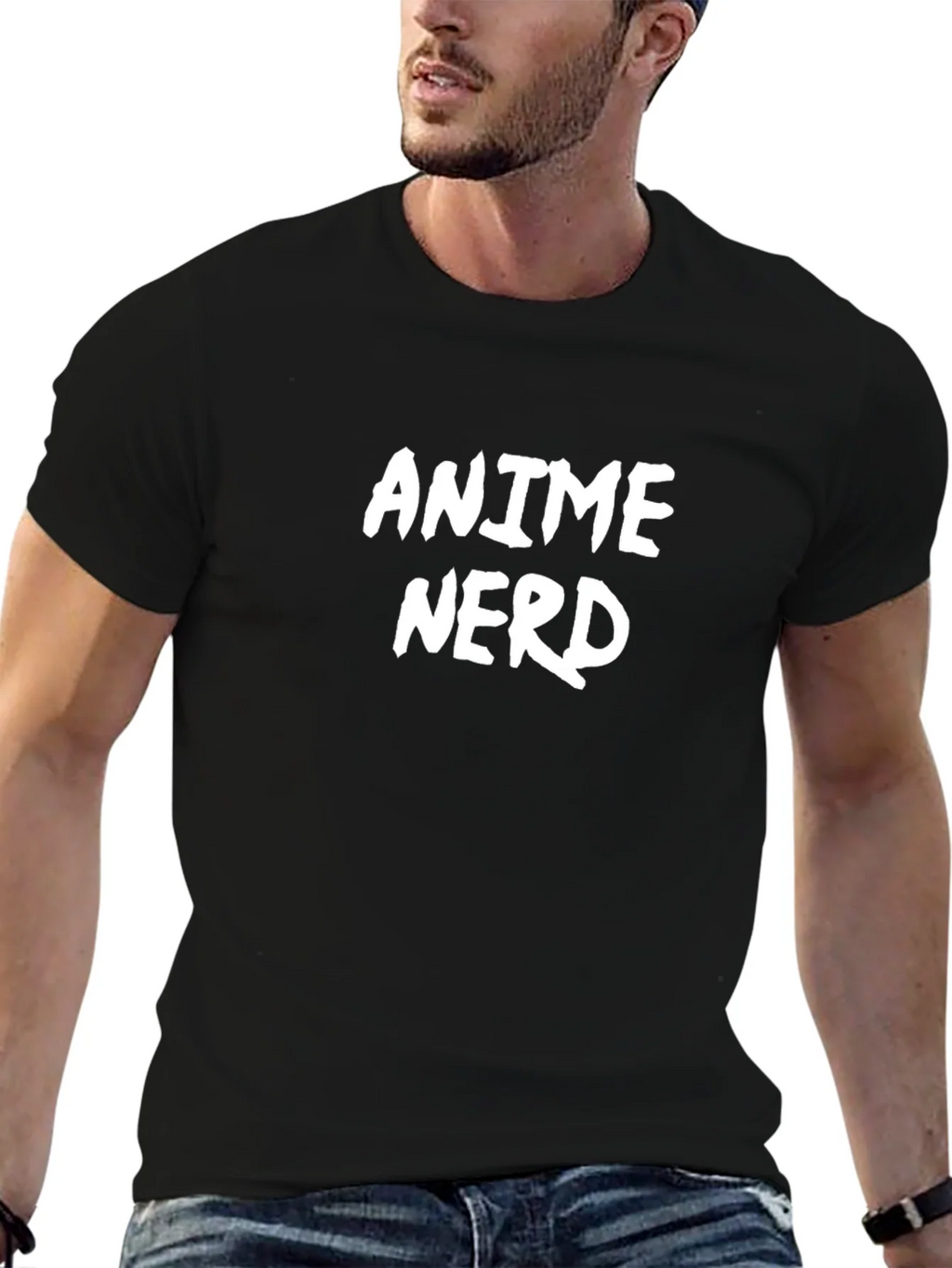 Anime Nerd T-Shirt - Black Cotton Blend Graphic Tee product image 6