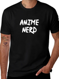 Anime Nerd T-Shirt - Black Cotton Blend Graphic Tee product image 1