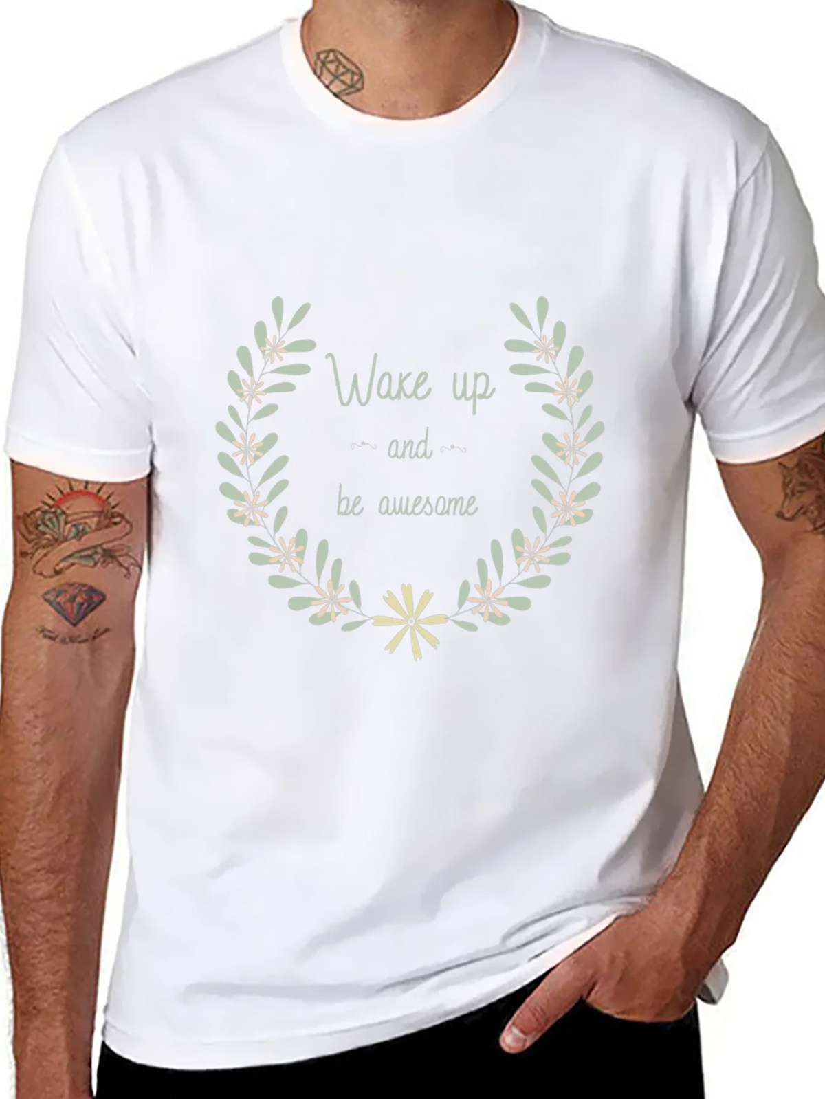 Wake Up & Be Awesome Black Graphic Tee product image 7