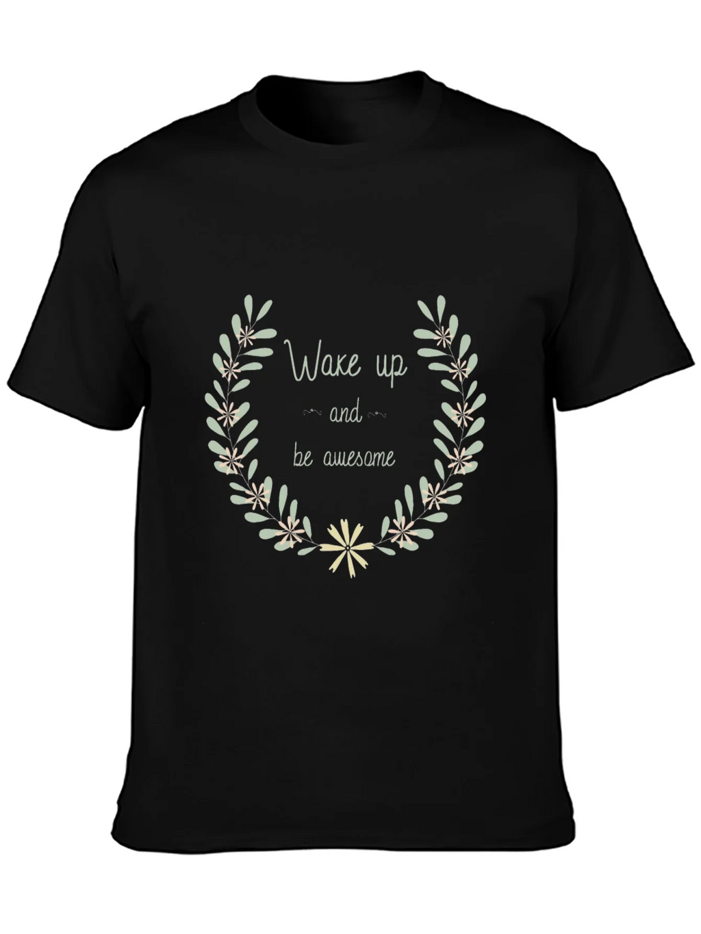 Wake Up & Be Awesome Black Graphic Tee product image 3