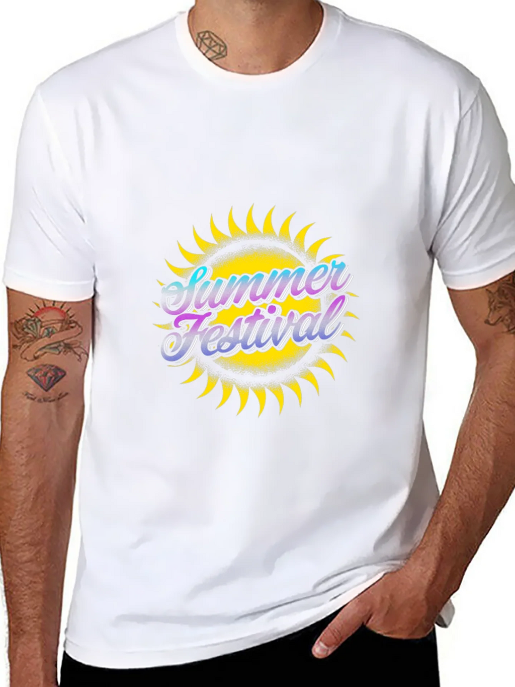 Summer Festival Graphic Black T-Shirt product image 7