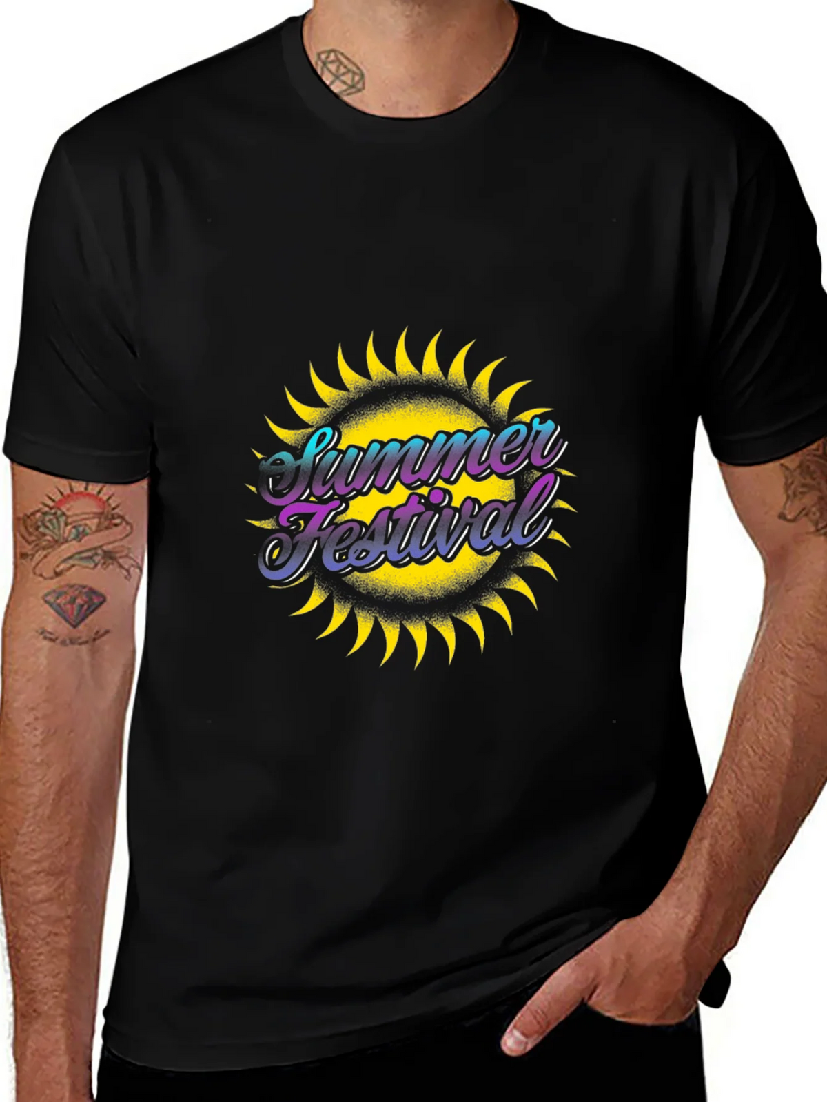 Summer Festival Graphic Black T-Shirt product image 1