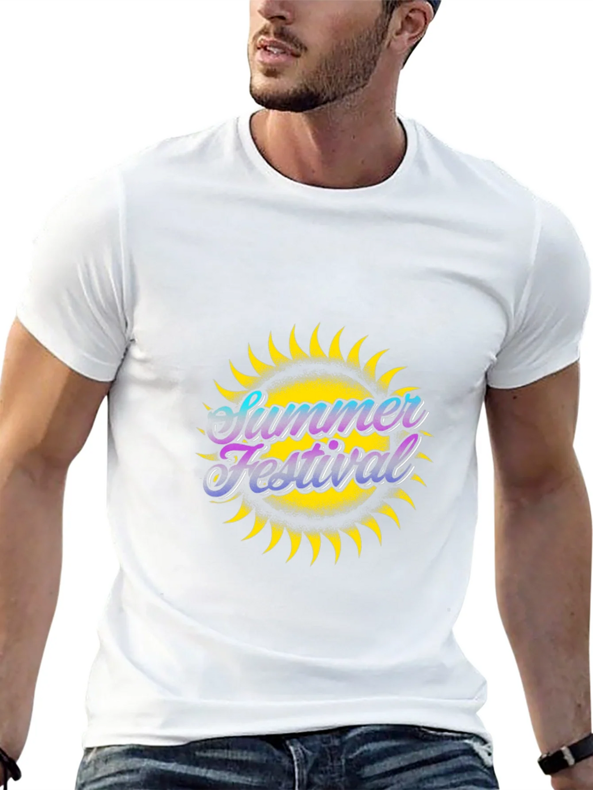 Summer Festival Graphic Black T-Shirt product image 12