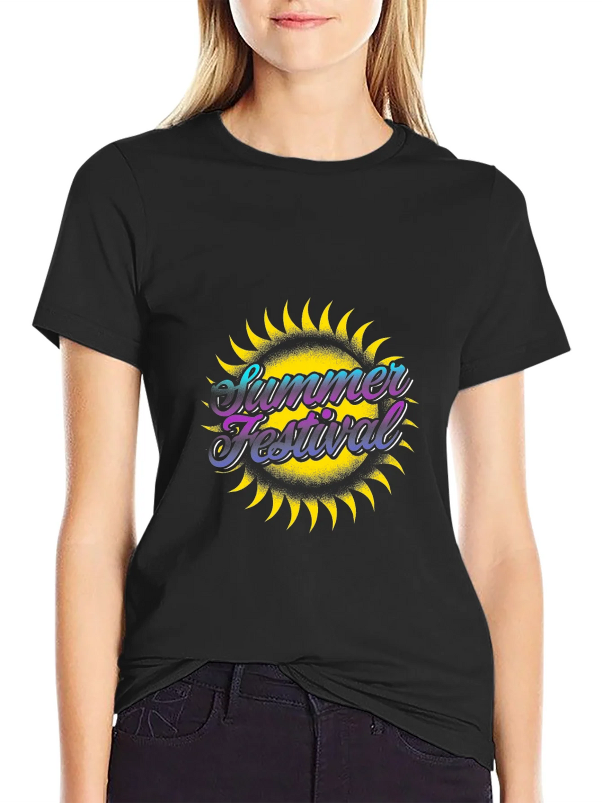 Summer Festival Graphic Black T-Shirt product image 2