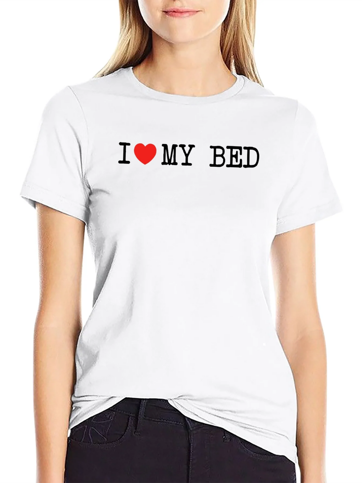 I Love My Bed Black T-Shirt product image 8