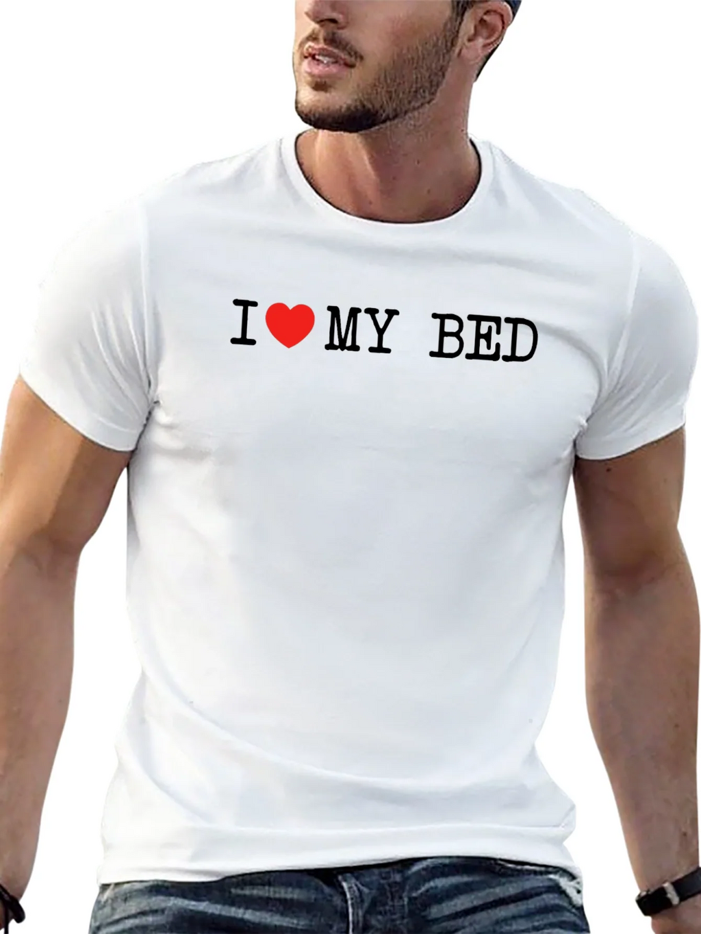 I Love My Bed Black T-Shirt product image 12