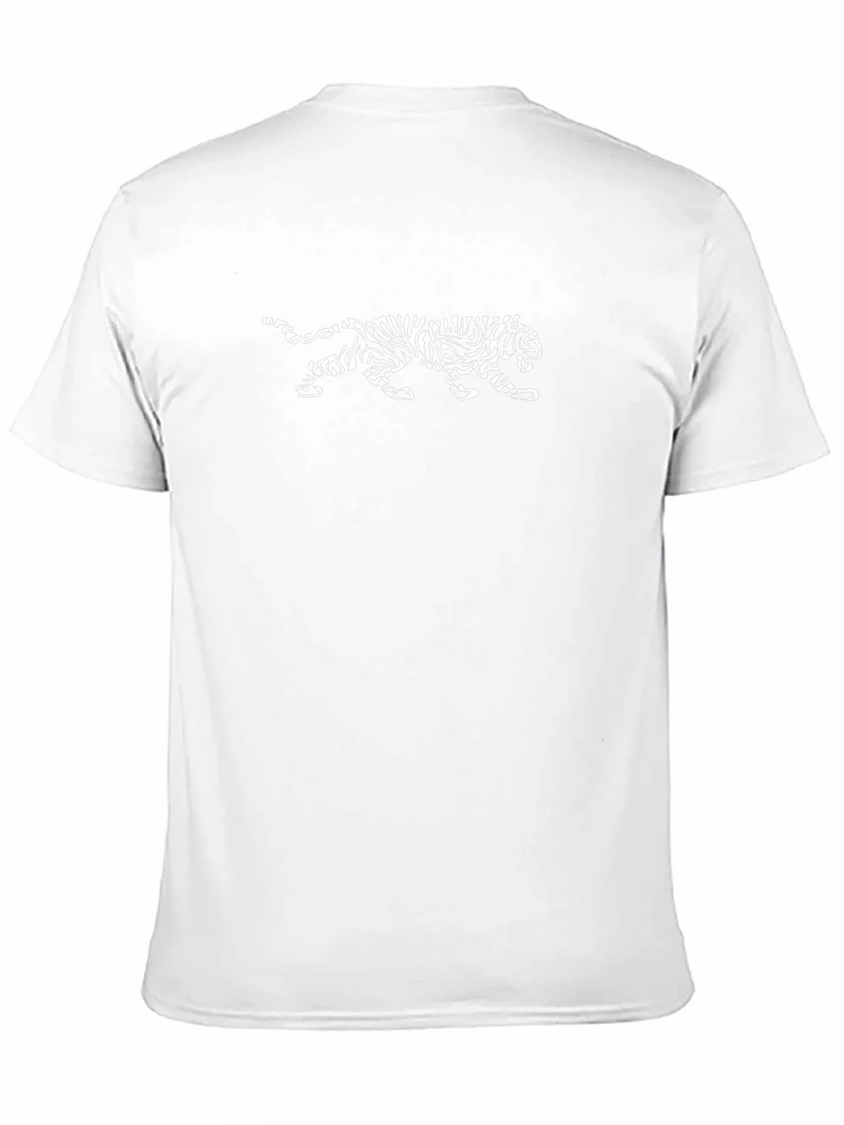 Bold Black T-Shirt with White Tiger Graphic Print product image 7