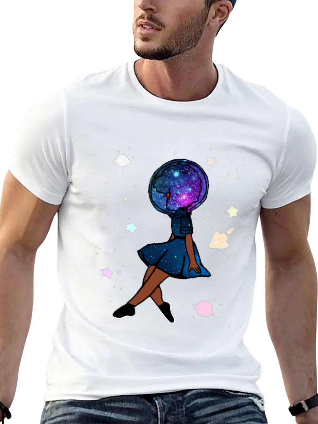 Celestial Dreamer T-Shirt - Galaxy Head Graphic Tee product image 12