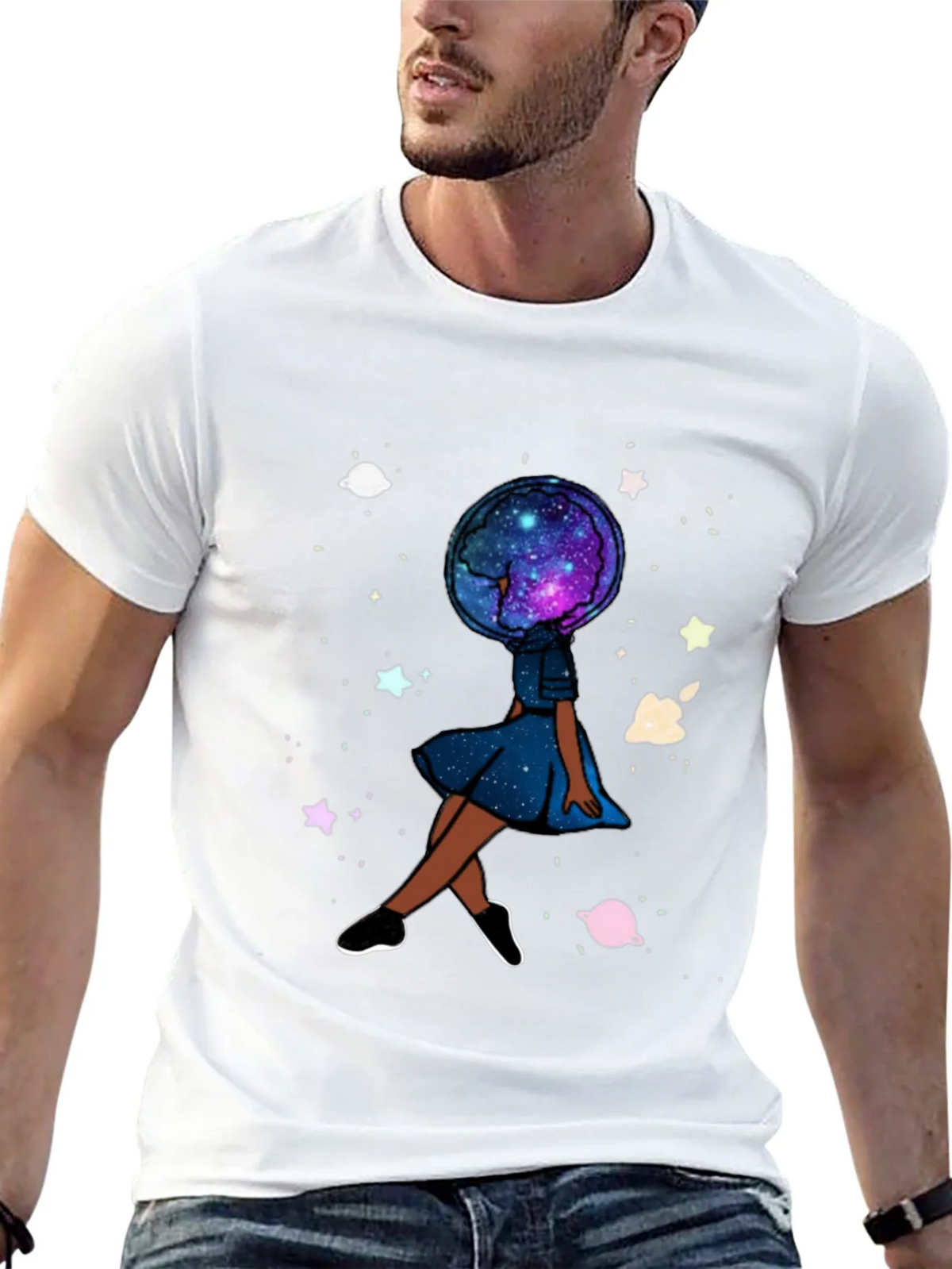 Celestial Dreamer T-Shirt - Galaxy Head Graphic Tee product image 12