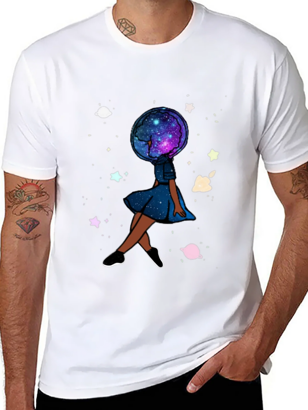 Celestial Dreamer T-Shirt - Galaxy Head Graphic Tee product image 7
