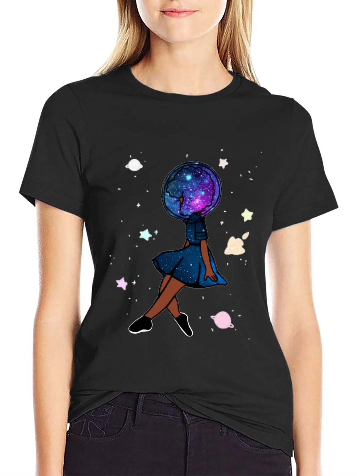 Celestial Dreamer T-Shirt - Galaxy Head Graphic Tee product image 2
