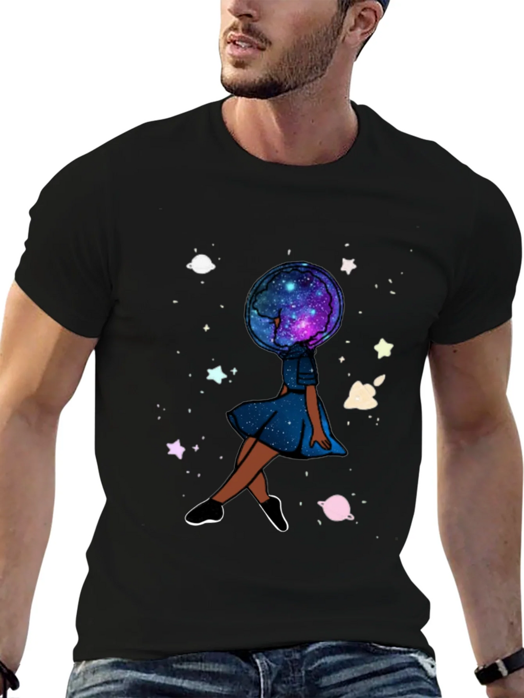 Celestial Dreamer T-Shirt - Galaxy Head Graphic Tee product image 6
